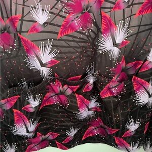 Floral Black and Pink Women's Cycling Top